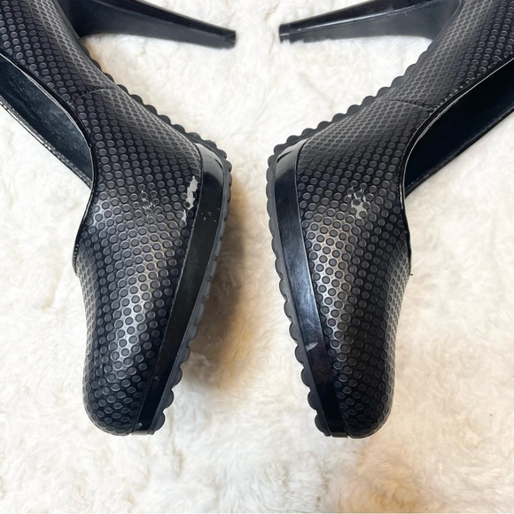 NINE WEST Black Faux Leather Textured Rewindo Stiletto Pump Heels Women’s 7M - Picture 7 of 7